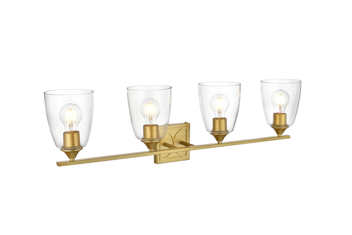 Harris 4 light Brass and Clear Bath Sconce
