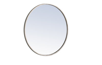 Metal frame Round Mirror 24 inch Silver finish