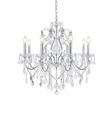 St. Francis 8 light Chrome Chandelier Clear Royal Cut Crystal
