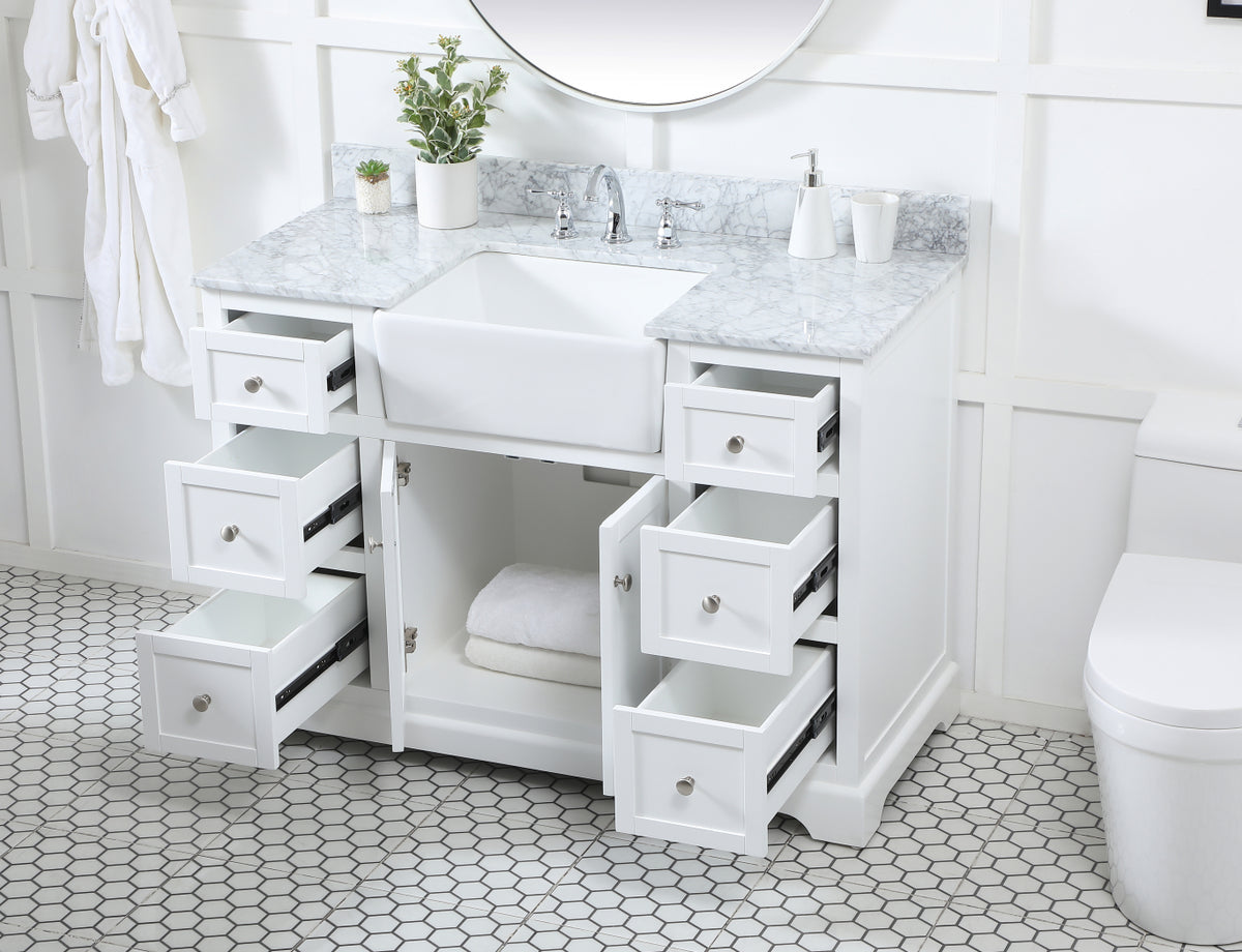 48 inch Single bathroom vanity in white