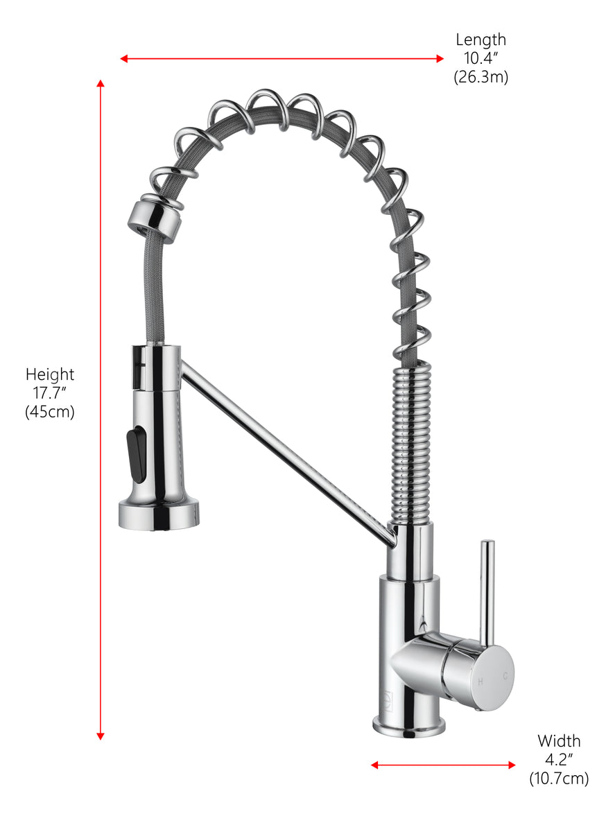 Yara Single Handle Pull Down Sprayer Kitchen Faucet in Chrome