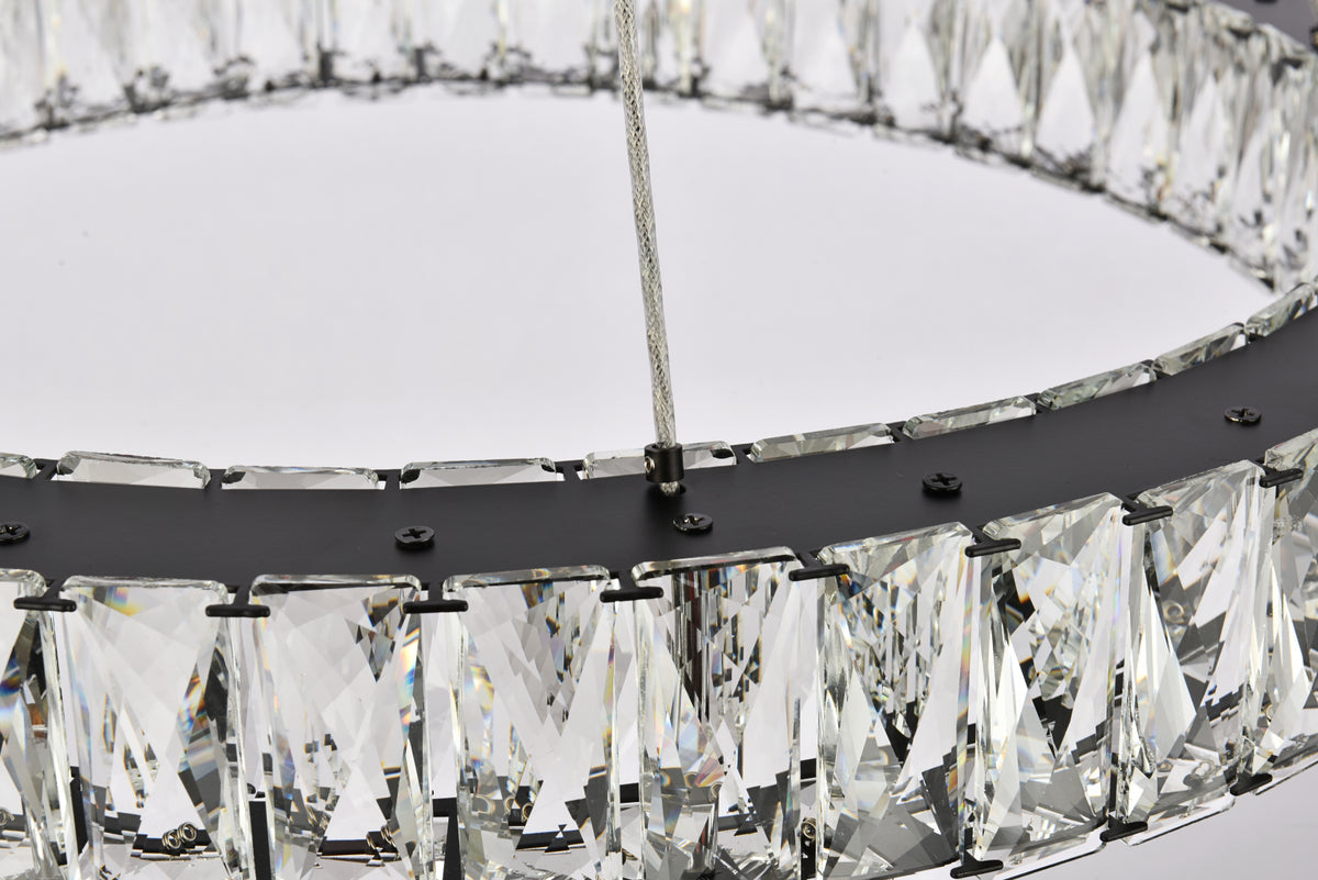 Monroe 23 inch LED round Single pendant in black