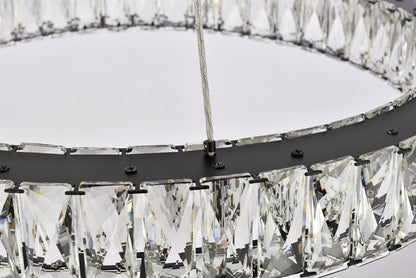 Monroe 23 inch LED round Single pendant in black