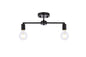 Zane 2 lights black flush mount