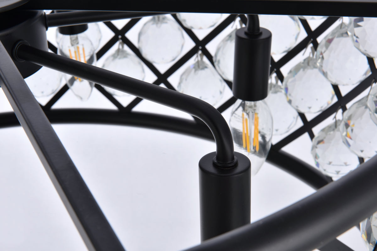 Madison 6 light Matte Black Chandelier Clear Royal Cut Crystal