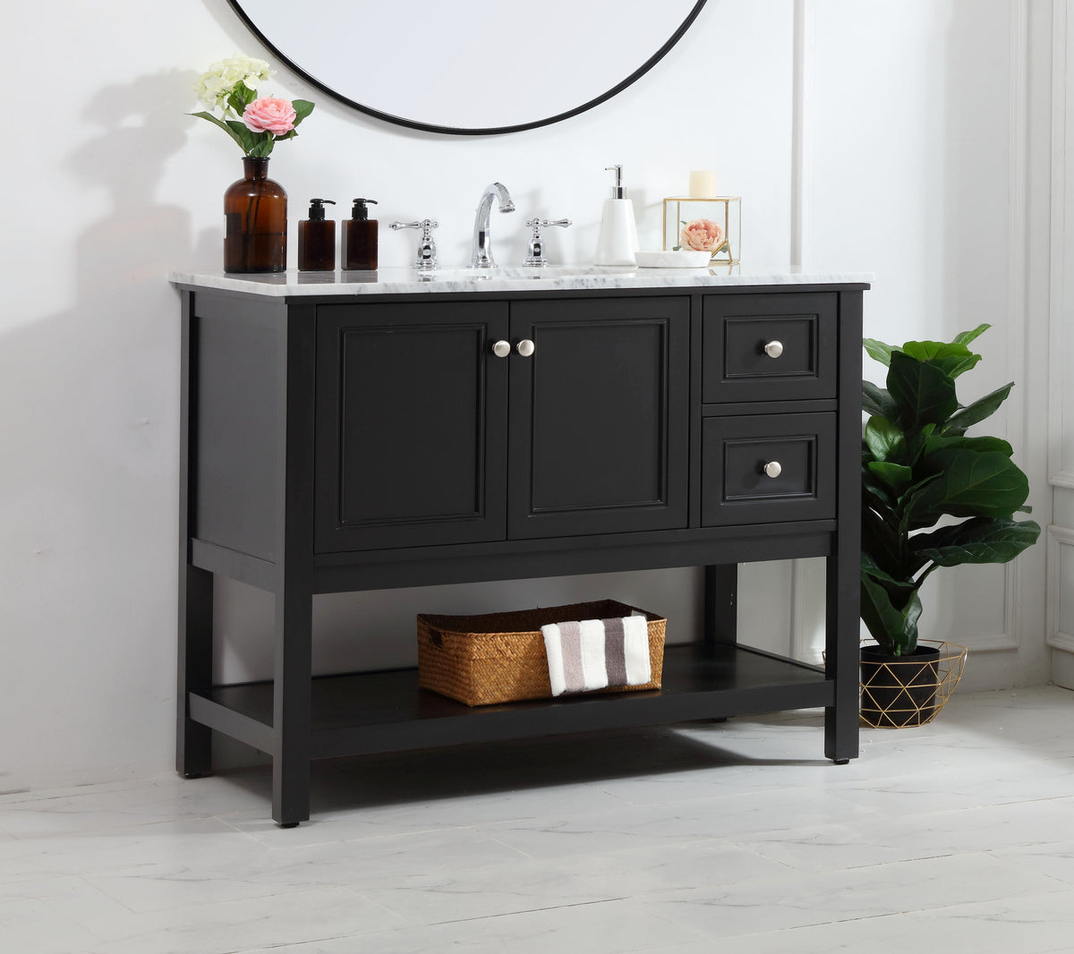 42 in. Single bathroom vanity set in Black