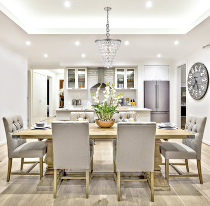 Nordic 5 light antique silver Pendant Clear Royal Cut Crystal