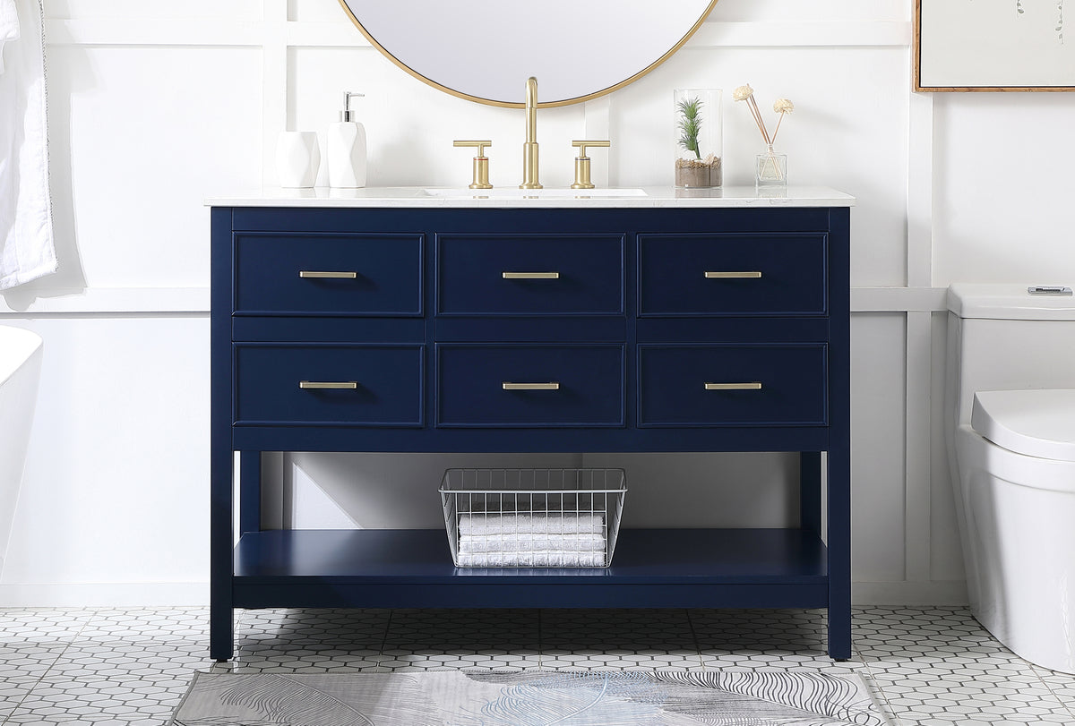 48 inch Single bathroom vanity in blue