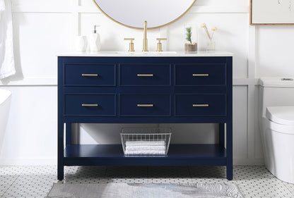 48 inch Single bathroom vanity in blue