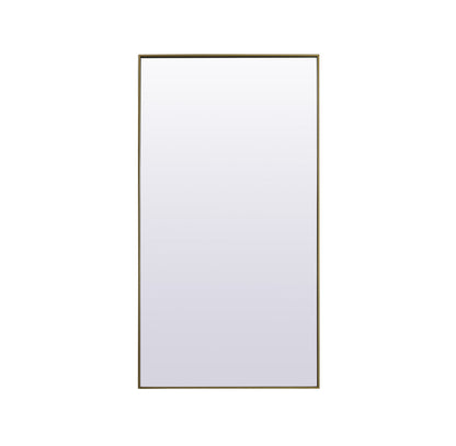 Metal Frame Rectangle Full Length Mirror 36x72 Inch in Brass