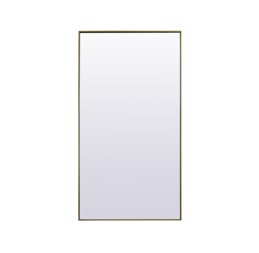 Metal Frame Rectangle Full Length Mirror 36x72 Inch in Brass