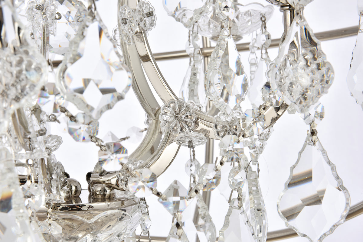 Geneva 5 light polished nickel Pendant Clear Royal Cut crystal