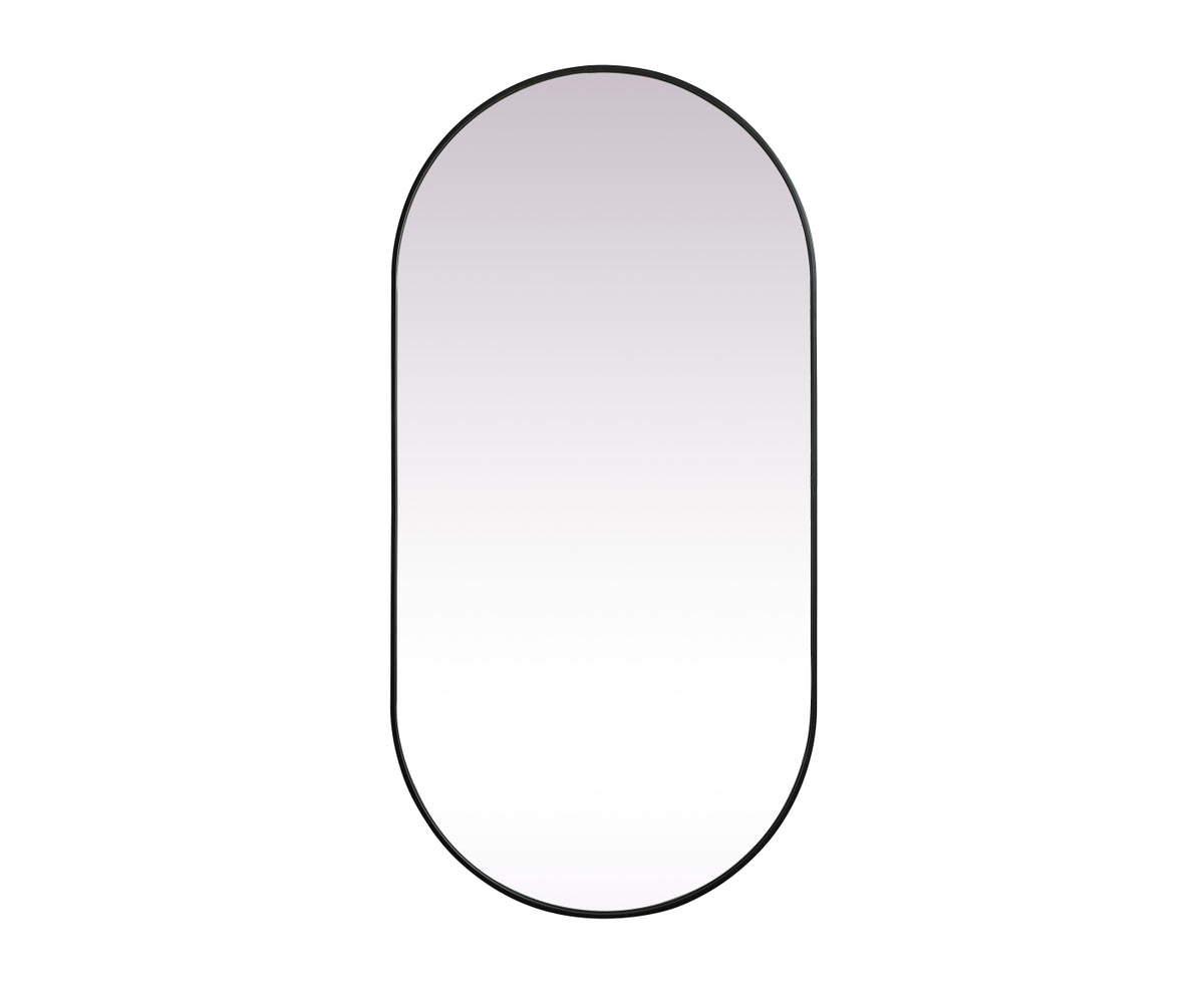 Metal Frame Oval Mirror 36x72 Inch in Black