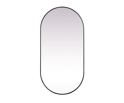 Metal Frame Oval Mirror 36x72 Inch in Black