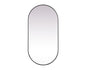 Metal Frame Oval Mirror 36x72 Inch in Black