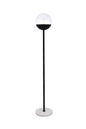 Eclipse 1 Light Black Floor Lamp With Clear Glass