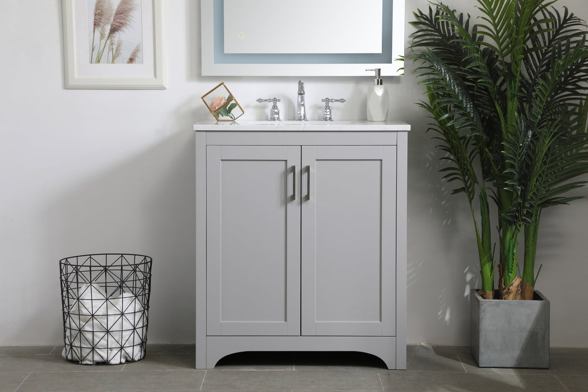 30 inch Single Bathroom Vanity in Grey