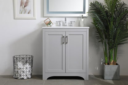 30 inch Single Bathroom Vanity in Grey