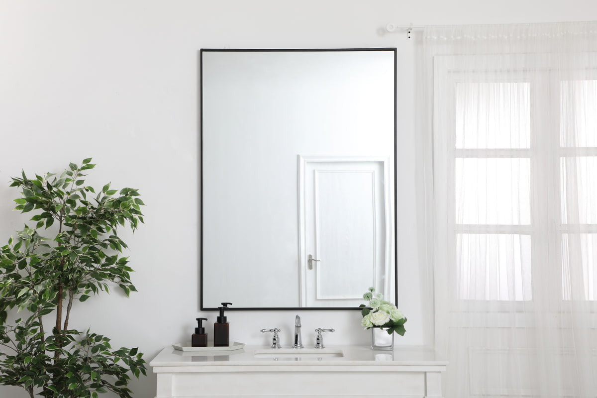 Metal frame rectangle mirror 36 inch in Black