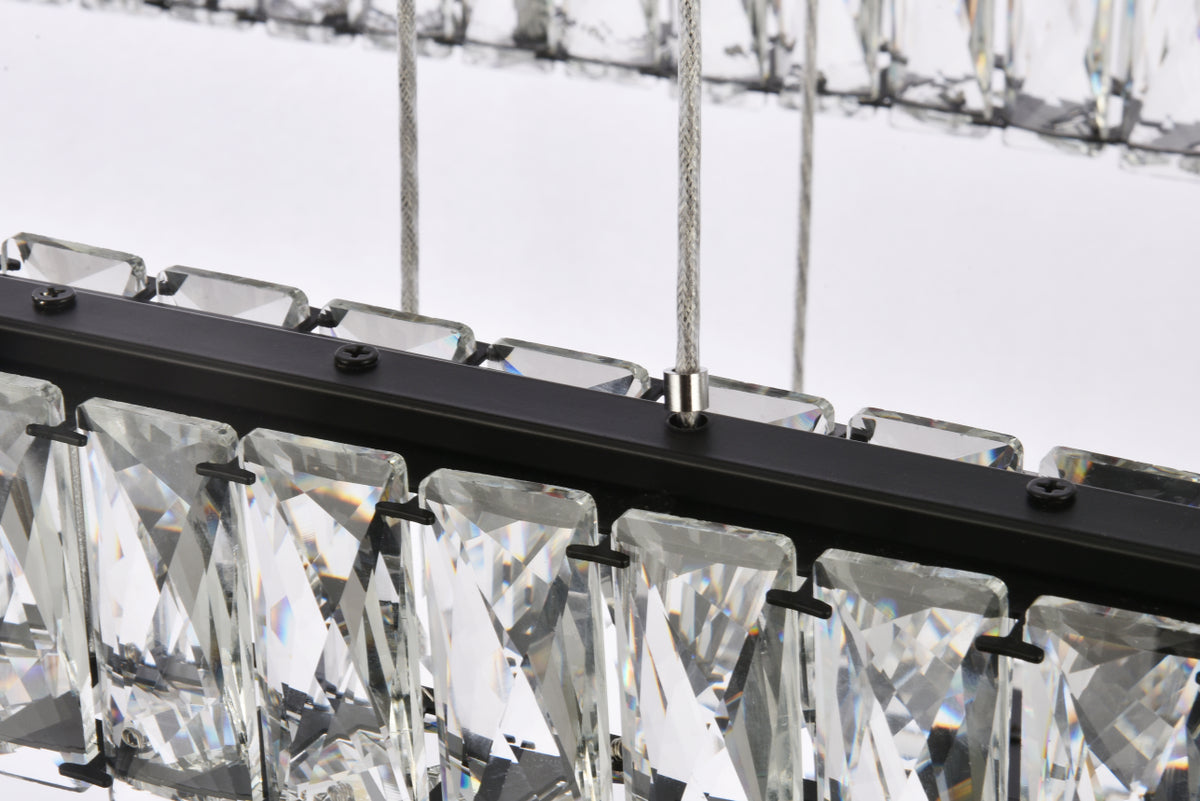 Monroe 50 inch LED double rectangle pendant in black