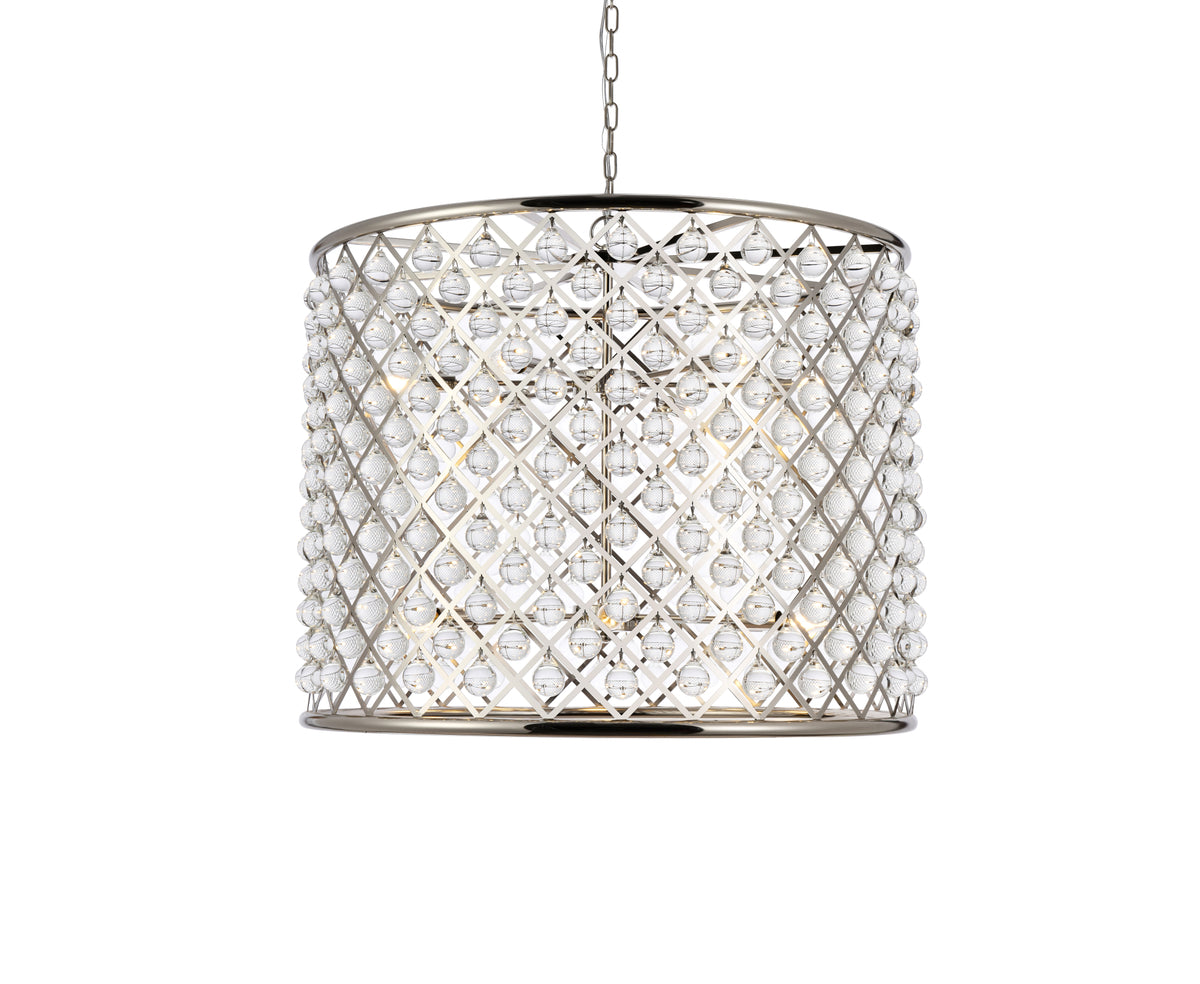 Madison 12 light polished nickel Chandelier Clear Royal Cut Crystal