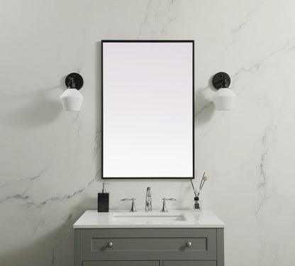 Metal Frame Rectangle Mirror 24x36 Inch in Black