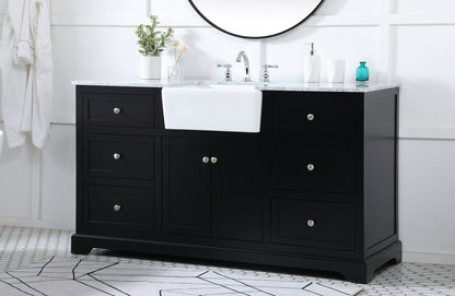 60 inch Single bathroom vanity in black