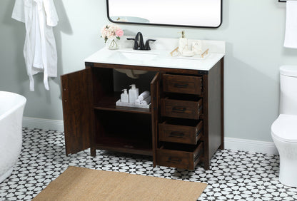 42 inch Single bathroom vanity in expresso with backsplash