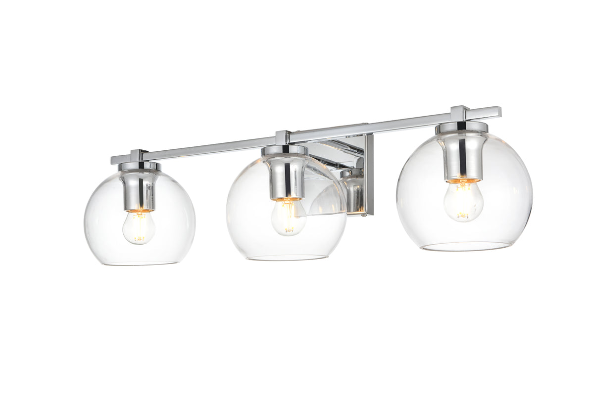 Juelz 3 light Chrome and Clear Bath Sconce