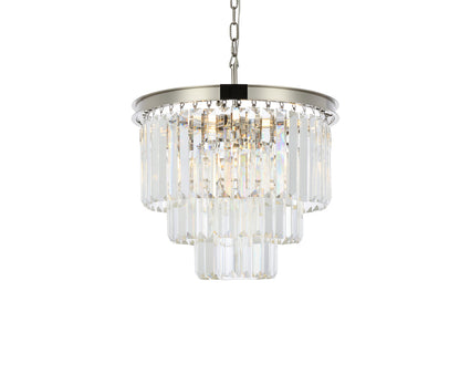 Sydney 9 light polished nickel Chandelier Clear Royal Cut Crystal