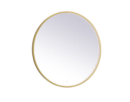 Pier 39 inch LED mirror with adjustable color temperature 3000K/4200K/6400K in brass