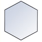 Metal frame hexagon mirror 38 inch in Black
