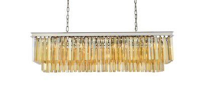 Sydney 12 light polished nickel Chandelier Golden Teak (Smoky) Royal Cut Crystal