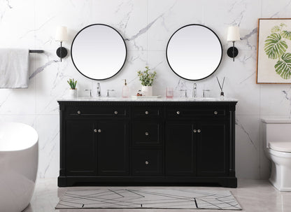 72 inch double bathroom vanity set in black