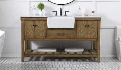 60 inch Single bathroom vanity in driftwood