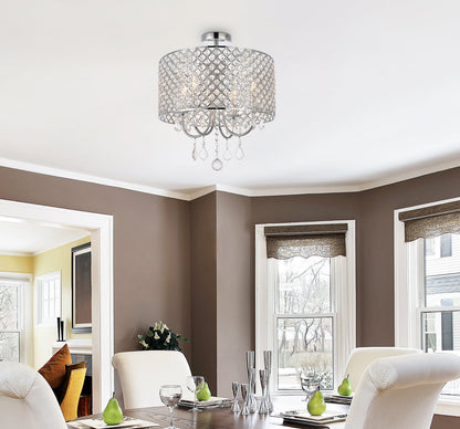 Elise 17 inch flush mount in chrome