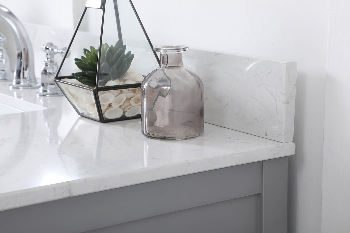 48 inch Single bathroom vanity in gray with backsplash