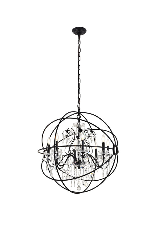 Cordelia 8 Light black Crystal Pendant