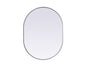 Metal Frame Oval Mirror 30x40 Inch in Silver