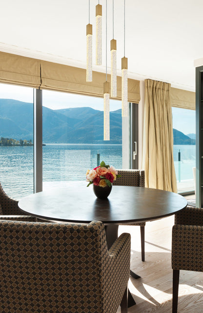 Weston 5 lights pendant in satin gold