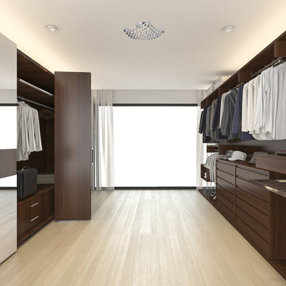 Clara Collection Flush Mount D14in H7in Lt:4 Chrome Finish