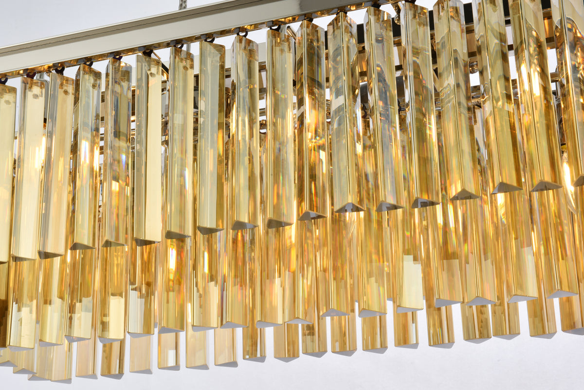 Sydney 12 light polished nickel Chandelier Golden Teak (Smoky) Royal Cut Crystal