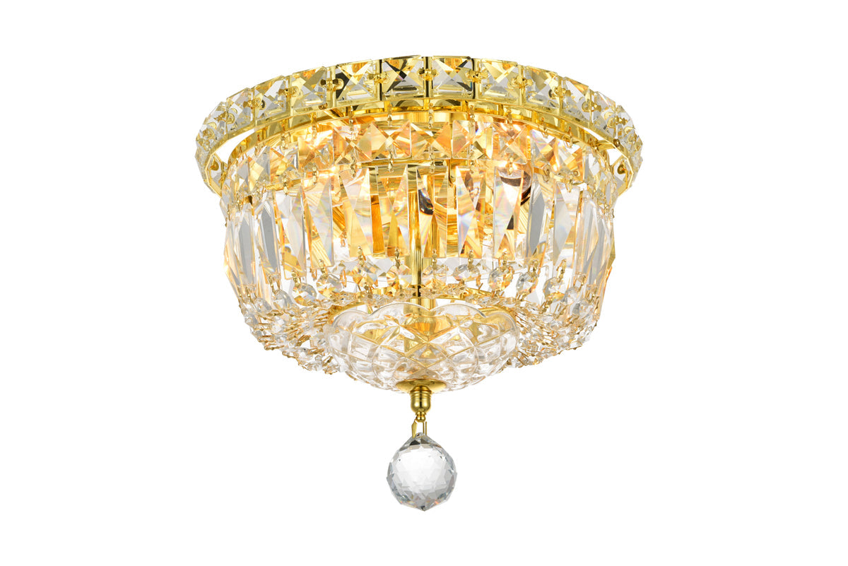 Wiley Collection Flush Mount D10in H8in Lt:4 Gold Finish