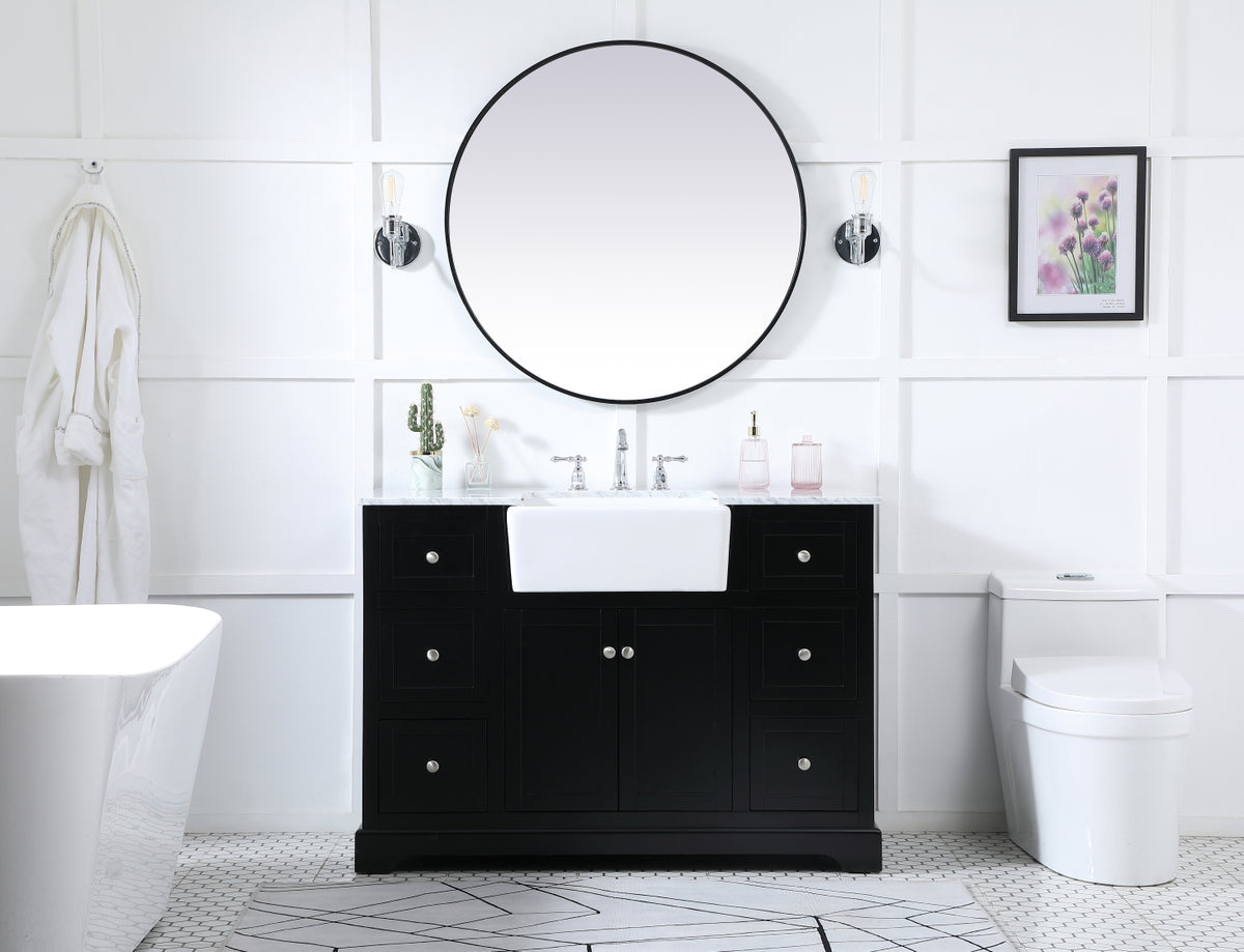 48 inch Single bathroom vanity in black