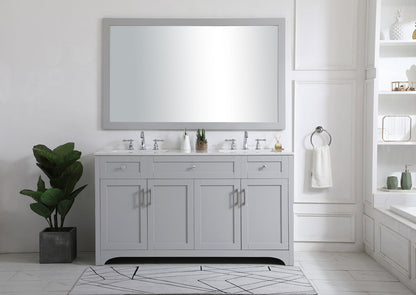 60 inch Double Bathroom Vanity in Grey