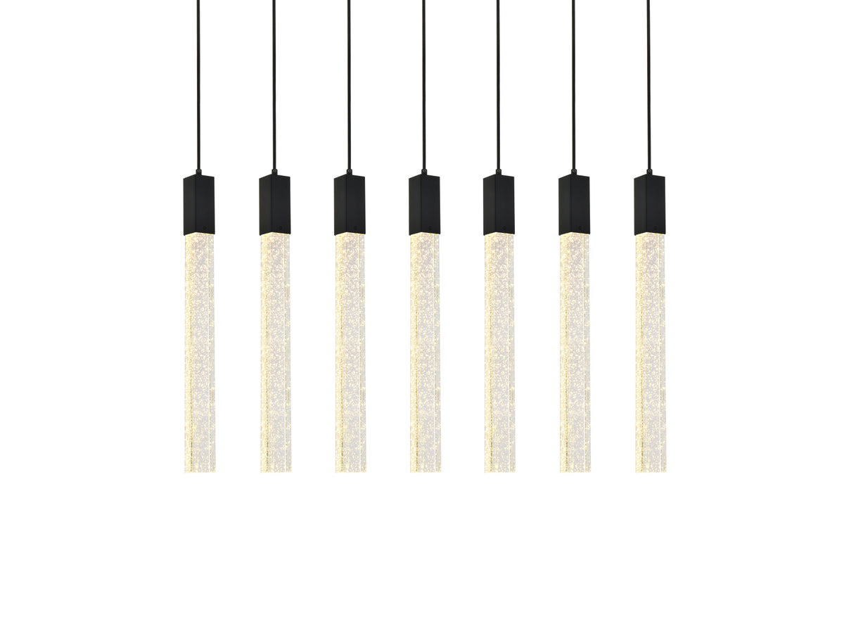 Weston 7 lights pendant in black
