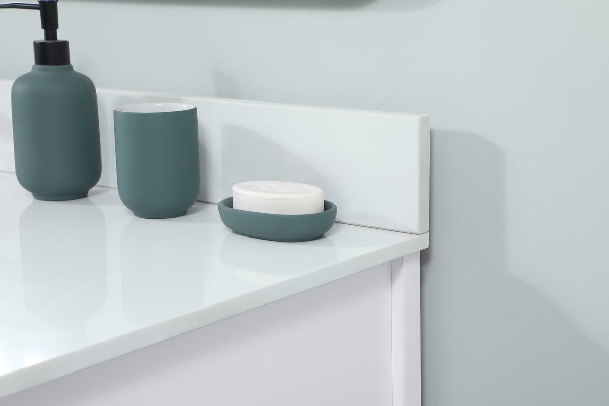 42 inch Single bathroom vanity in white with backsplash