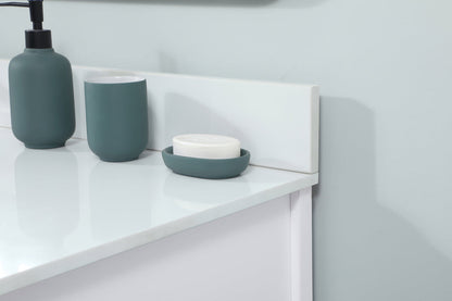 42 inch Single bathroom vanity in white with backsplash