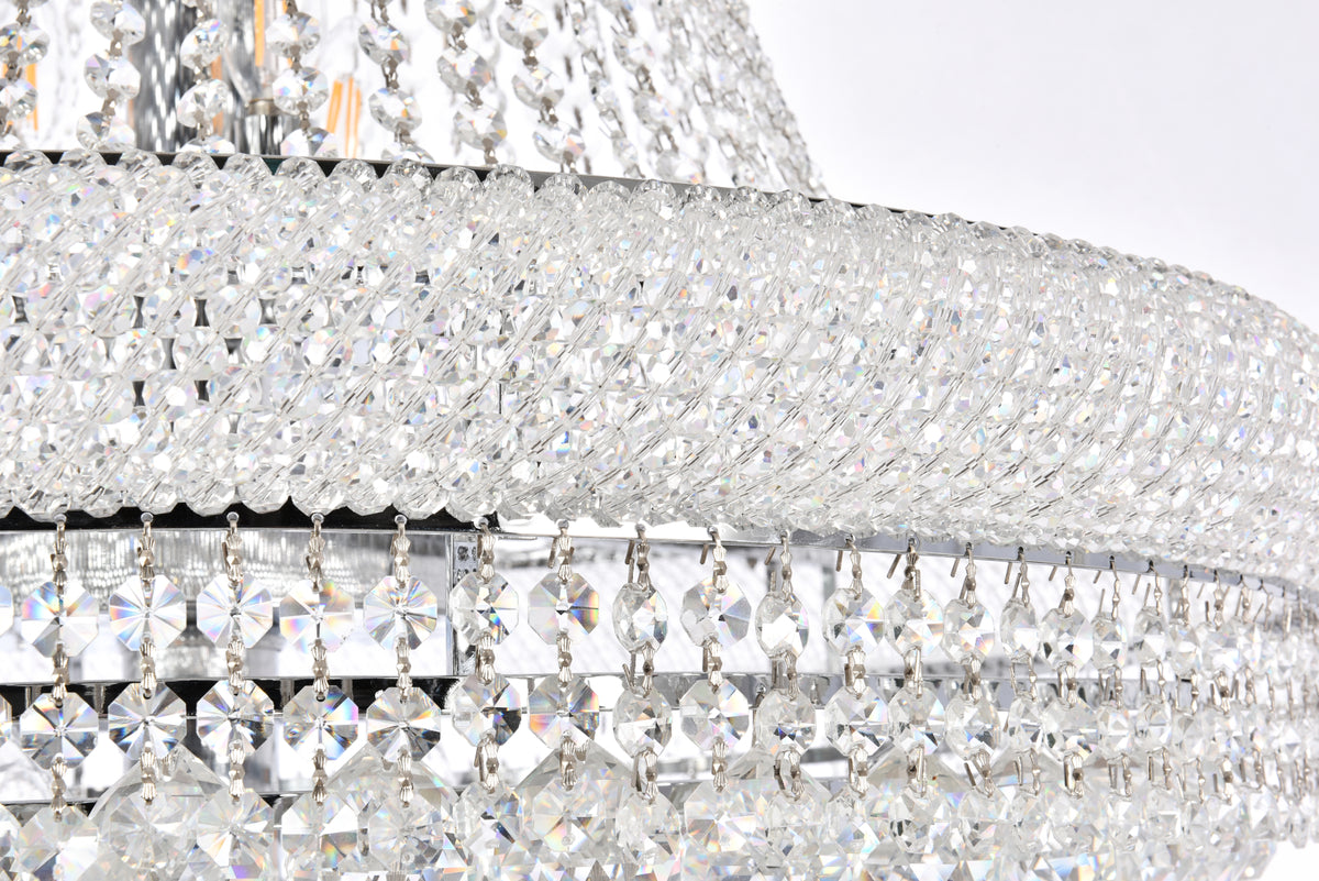 Primo 42 light Chrome Chandelier Clear Royal Cut Crystal