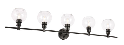 Collier 5 light Black and Clear glass Wall sconce